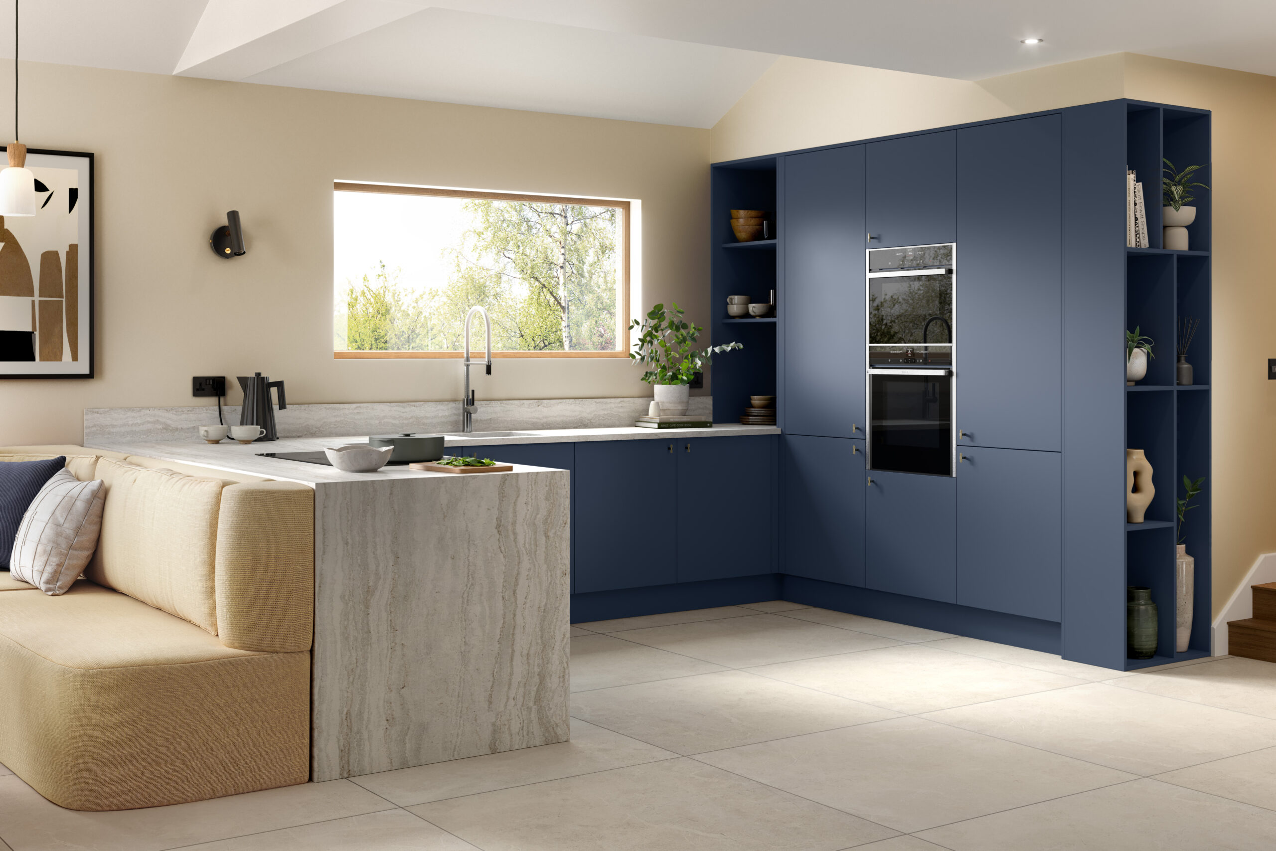 Ora Supermatt Blue replacement kitchen doors
